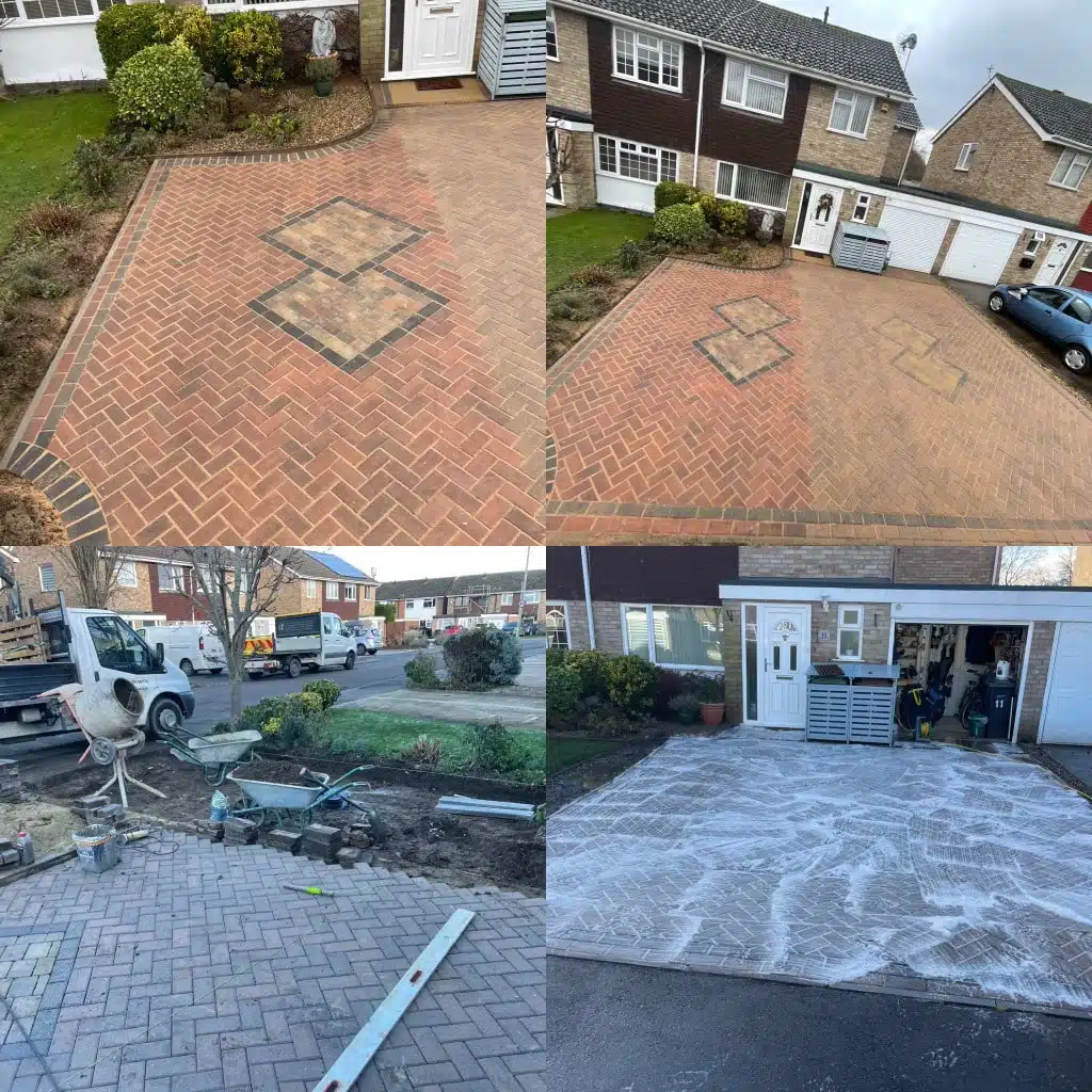 Large resin driveway with edging