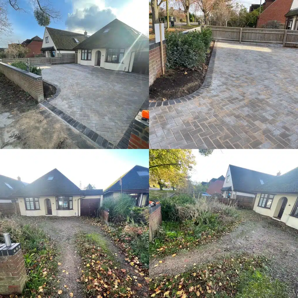 Resin driveway with curved edges